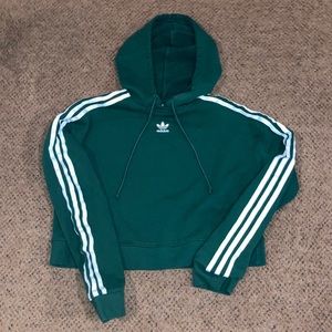 Adidas Cropped Green Hoodie
